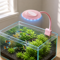 Lampe LED 5W pour aquarium, spectre complet RGBW, intensité réglable, mini UFO à clipser pour petits aquariums de bureau
