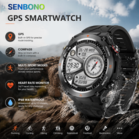 SENBONO KC82 Outdoor Smartwatch GPS BT-Anruf Multi-Sportmodi Kompass Fitness-Tracker Herren Smartwatch Unterstützt iOS Android OEMODM