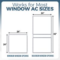 Kit de Ventana Corredera Moderna Antirrobo de Aluminio para Ventanas Correderas Horizontales para Aires Acondicionados Convencionales Tipo U