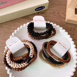 5 herbst und winter reis kaffee farbwechsel basic haarband set geflochten perlen gemischtes headstring mädchen haar accessoires - Product Image 3