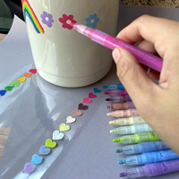 Ensemble de stylos marqueurs de peinture acrylique 12 couleurs Pastel avec pointe moyenne pour tasse en verre Halloween peinture de citrouille imperméable Non toxique