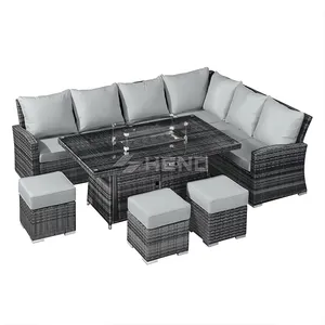 Canapés d'extérieur en osier pour balcon, terrasse et jardin, avec foyer au propane et housse en maille, certifiés, à prix abordable, style <span class=keywords><strong>Londres</strong></span> - Product Image 6