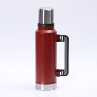 Botol Air Vakum Terisolasi Klasik Legendaris 1.3 L 1.1QT Termos Baja Tahan Karat dengan Pegangan Lipat