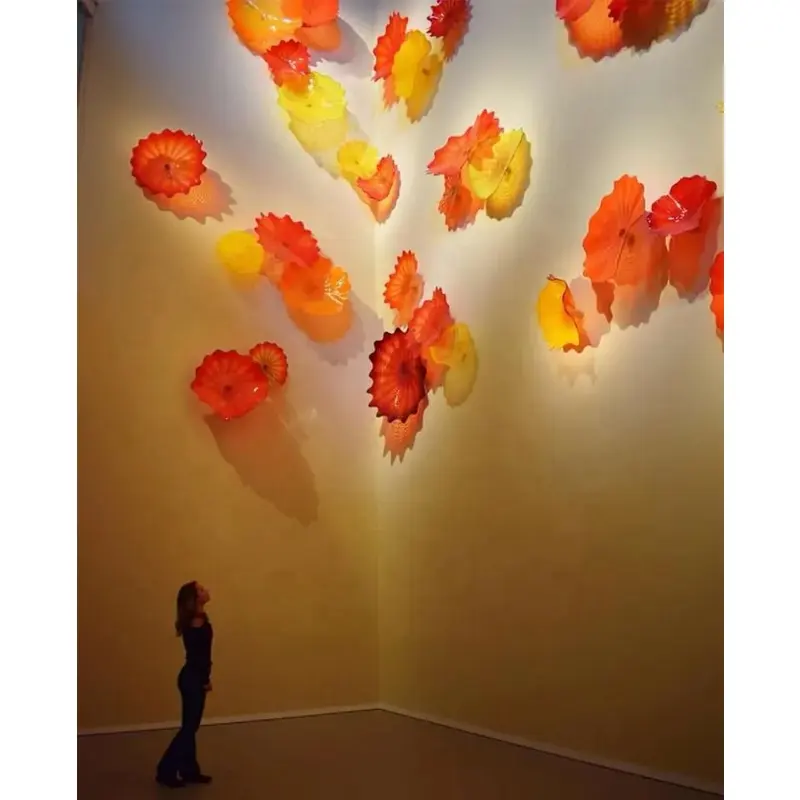 China Oem Odm Geaccepteerd Indoor Plate Muur Multi-Colored Design Led Geblazen Glas Wandlampen Voor Thuis