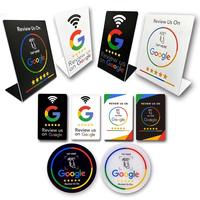Support de carte Google Review programmable avec logo personnalisé et code QR pour laisser des commentaires et partager les liens sur les réseaux sociaux