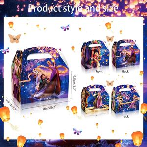 Scatola Portatile per Caramelle e Biscotti a Tema Cartone Animato per Feste di Compleanno, Confezione Regalo per <span class=keywords><strong>Principesse</strong></span> dai Capelli Lunghi - Product Image 2