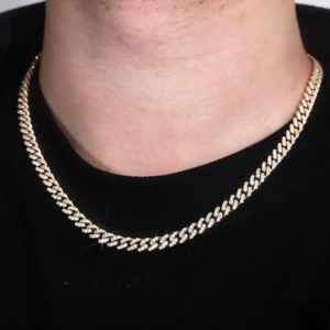 Popolare 	 Collana Cuban Link alla Moda ed Elegante con Diamanti Coltivati in Laboratorio, Collana Hip-Hop in <span class=keywords><strong>Oro</strong></span> Rosa 10k per Gioielleria - Product Image 6