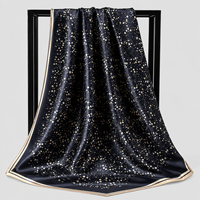 Fournisseur OEM de foulards en soie, carré 90*90cm, jacquard, décontracté, doux pour la peau, cadeau pour femme, grand foulard en soie pour cheveux, vente en gros
