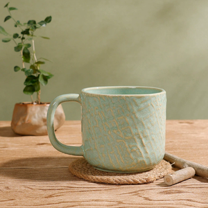 Mug à café en porcelaine peint à la main style nordique, personnalisable avec logo, réutilisable, sans danger pour les aliments, compatible lave-vaisselle et micro-ondes, pour entreprises - Product Image 2