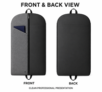 Sacs de transport pliables personnalisés avec logo imprimé, à soufflets, anti-poussière et anti-humidité, pour costumes et vêtements, avec poche zippée