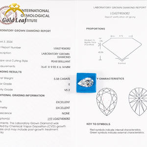 Anillo de Diamante Cultivado en Laboratorio con Corte de Pera de 3 Quilates Personalizado, Grado D VVS, Oro Blanco Sólido de 14K/18K, Anillos de Boda, Joyería Fina para Regalo - Product Image 6