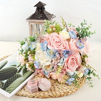 Handgemaakte waterdruppelvormige hangende kunstzijde roos bruidsboeket tafeldecoratie bloemstuk bruiloft decoratie benodigdheden