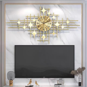 Jam Dinding Lampu Eropa untuk Rumah, Lampu Kreatif Atmosfer Besi Latar Belakang TV Liontin Dekorasi Dinding - Product Image 3