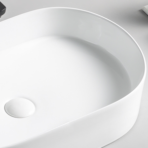 <span class=keywords><strong>Lavabo</strong></span> de cerámica de lujo, <span class=keywords><strong>Lavabo</strong></span> <span class=keywords><strong>ovalado</strong></span> de cerámica, color blanco puro, venta al por mayor - Product Image 5