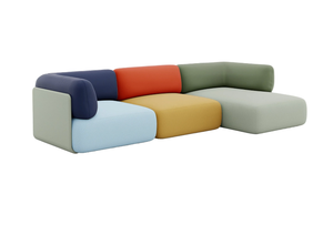 Nordic retrò divano componibile con Design creativo di ippopotamo spugna di riempimento in tessuto artificiale per soggiorno - Product Image 2