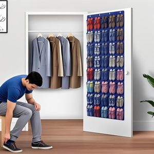 Organisateur de chaussures à suspendre derrière la porte, 40 poches, en maille, pour ranger les chaussures derrière la porte - Product Image 5