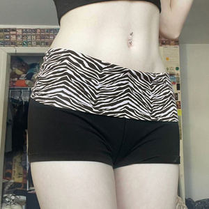 Shorts Casuales de Punto con Estampado de Cebra para Mujer, Cintura Elástica Deportiva, Moda de Verano, Pantalones Cortos Versátiles para Dama - Product Image 5