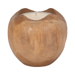 Ciotola per Candela Profumata in Legno di Teak, Piccola Candela Decorativa a Colonna per Esposizione Domestica - Product Image 1