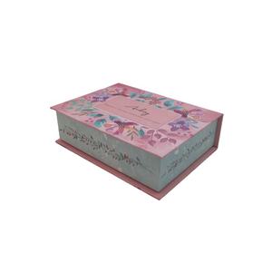 Экологичная подарочная коробка для шоколада в форме книги с индивидуальным дизайном, розовым цветочным узором и разделителем - Product Image 5