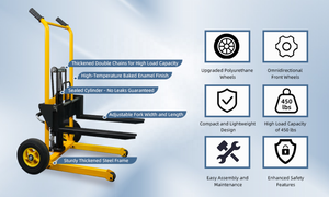 Chariot élévateur à fourche hydraulique miniature personnalisable <span class=keywords><strong>en</strong></span> acier et <span class=keywords><strong>en</strong></span> <span class=keywords><strong>bois</strong></span>, transpalette manuel pour le transport, chariot à main - Product Image 3
