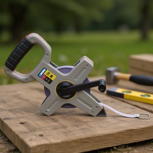 Cinta métrica Fervi de 50 m con mango y gancho para uso en exteriores - Product Image 3