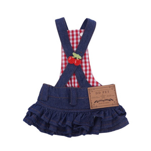 Spring Summer Dog Denim Dress Cute Strap Skirt Design Soft Pet Dog <b>Clothes</b> for Small Medium Dogs - Product Image 6