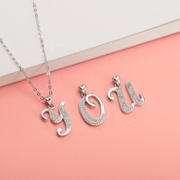 Pendentif Alphabet Charms Lettre Designs Collier Initial Plaqué Alphabet Pendentif Or Personnalisé Argent Femmes Cadeau Lettre Bijoux