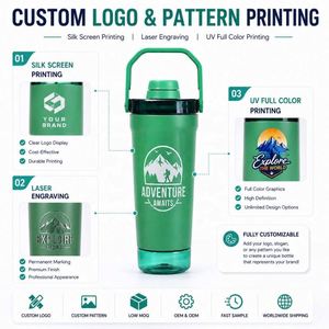 Custom logo 20oz Leakproof Insulated Stainless Steel Shaker Cup BPA-Free Double Wall Powder Coated Protein Shakes <b>Bottle</b> - Product Image 4