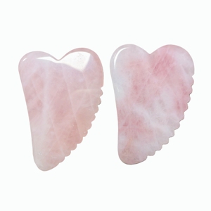 Fabriqué en Chine, usine Yingjia Craftwork Co Ltd, vente en gros de Gua Sha en quartz rose en forme de V avec dents - Product Image 6