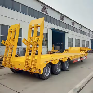 Semi-remorque à plateau surbaissé à col de cygne pliable en acier à 2/3/4 essieux, provenant directement de l'usine, prix usine Afrique du Sud Amérique - Product Image 3