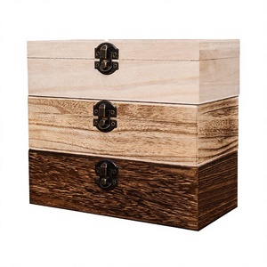 Custom Handcrafted Rectangle Classic Pine Wooden Jewelry Organizer Antique Decor Pirate Treasure <b>Chest</b> Multifunctional Design - Product Image 3