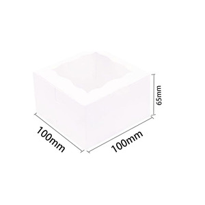 Caja Cuadrada para Pastel de Papel Kraft con Ventana Transparente, Plegable, Creativa, de Cartulina Blanca para Empacar Dulces, Macarons y Donas - Product Image 6