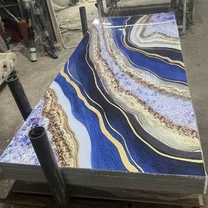 Panneau mural en <span class=keywords><strong>PVC</strong></span> UV imitation marbre, <span class=keywords><strong>auto</strong></span>-adhésif, antidérapant, haute brillance, imperméable, ignifuge, avec service <span class=keywords><strong>de</strong></span> découpe - Product Image 5