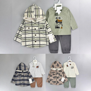 Ensemble 4 pièces décontracté pour bébé garçon RZ, première collection, style décontracté, veste et haut à manches longues 100 % coton, motif uni - Product Image 5