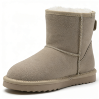 Bottes de neige en gros ODM/OEM pour femmes, chaussures d'hiver chaudes avec doublure en fourrure de cuir de vache de haute qualité et double face en peau de mouton