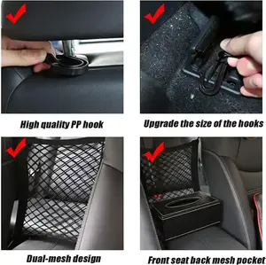 Dog Car Net Pet Barrier With Auto Safety Mesh Organizer Bag Baby Stretchable Storage Vehicle Barriers