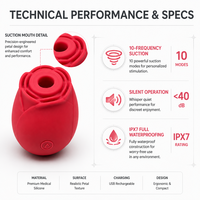 Masturbateur vibrant rechargeable en silicone à ventouse pour femmes, 10 fréquences, vibromasseur rose pour femmes