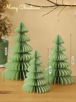 Ornements de Noël 3D en papier nid d'abeille épais pour arbre de Noël, décorations de table et de maison pour le festival de Noël