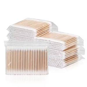 Hisopos de Algodón Natural, Palitos de Limpieza de Doble Extremo de Bambú y Algodón para el Cuidado de la Piel, Nariz, Rostro y Pestañas - Product Image 1