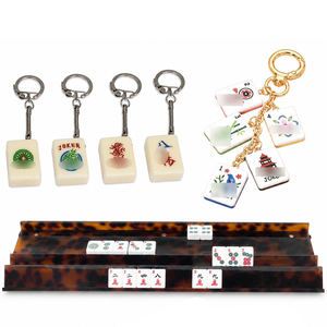Llavero de Mahjong con borla verde navideña, juego <span class=keywords><strong>americano</strong></span>, con fichas Mahjong Siamese My Fair, con soportes y empujadores - Product Image 1