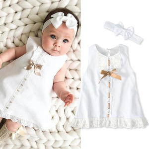 Vestido de Verano sin Mangas con Lazo de 2 Piezas para Bebés Niñas - Product Image 1