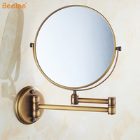 Beelee-Espejo de maquillaje M0188A para Hotel, de latón antiguo, montado en la pared, aumento de 8 pulgadas