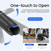 AMagisn Tripod Mini Satu Sentuhan Buka-Tutup dengan Sekrup 1/4" - Kompatibel dengan ABS/Silikon/Baja Tahan Karat untuk Insta360 X6/X5/Ace Pro 2 untuk Action 6/5