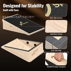 Planche inclinée en bois Sportneer, antidérapante, pour exercices à domicile et entraînement d'étirement - Product Image 4