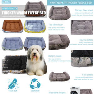 COLLABOR Cama de Viaje Plegable para Perros de Felpa con Estampado de <span class=keywords><strong>9</strong></span> Colores y 6 Tamaños, Cama de Felpa Personalizable para Perros para Jaula, Cama Cómoda y Ajustable para Perros - Product Image 2