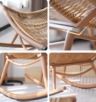 Chaise berçante moderne en alliage d'aluminium durable en rotin tissé confortable pour une utilisation en extérieur dans les villas et les cours pour les paresseux