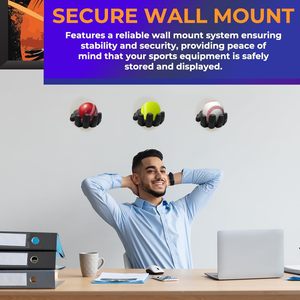 Soporte de Pared para Pelotas, Diseño de Mano Esculpida Negra, para Pelotas de Béisbol y Tenis, Almacenamiento Seguro para Niños - Product Image 5