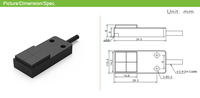 Sensor Proximitas Induktif Mini Persegi Seri AKUSENSE TE 5mm NPN PNP IP67 untuk Deteksi Ruang Sempit