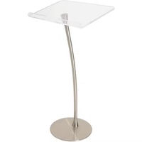 Lucite acrylique clair Podium chaire pupitre plate-forme de podium incurvée partie centrale acrylique est faite de podium en plexiglas en acier