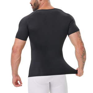 Chemises de compression respirantes en tricot pour hommes, OEM/ODM, pour gynécomastie, manches courtes, body shaper - Product Image 6